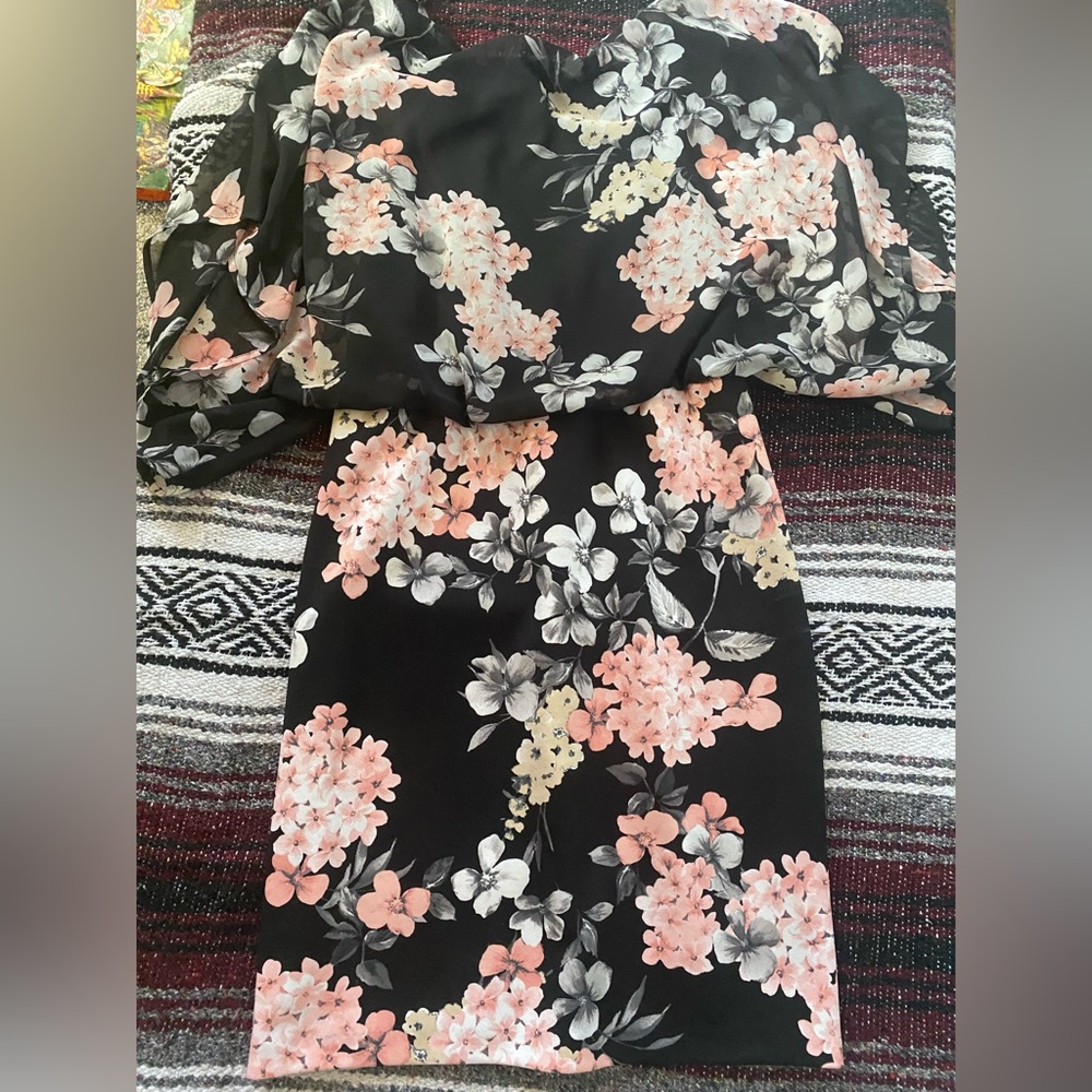 Very pretty orchid and cherry blossoms dress